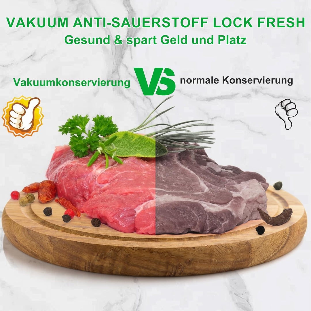 Vakuumiergerät, 7 in 1 Vakuumierer für Lebensmittel mit 50 Vakuumierbeutel, Vakuumiergerät Profi mit