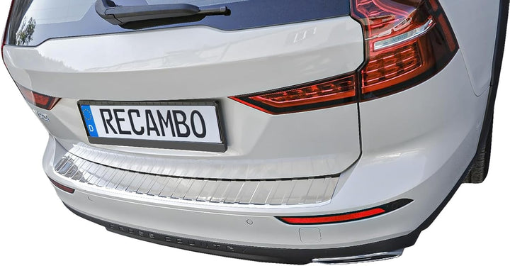 RECAMBO Ladekantenschutz Edelstahl Hochglanz poliert, Chrom Look - kompatibel für Volvo V60 2 - BJ a