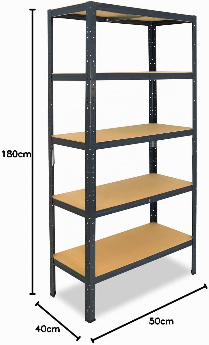 shelfplaza Home 180x50x40 cm Schwerlastregal in anthrazit mit 5 Böden und 175 kg Traglast pro Boden