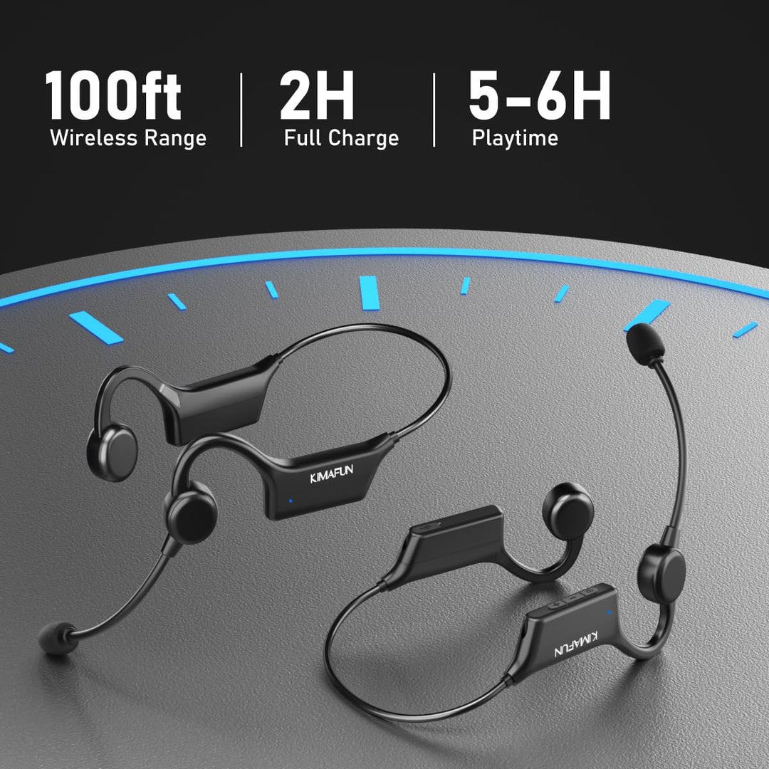 KIMAFUN IP67 wasserdichtes drahtloses Fitness-Mikrofon, 2.4G leichtes ergonomisches Headset Mikrofon