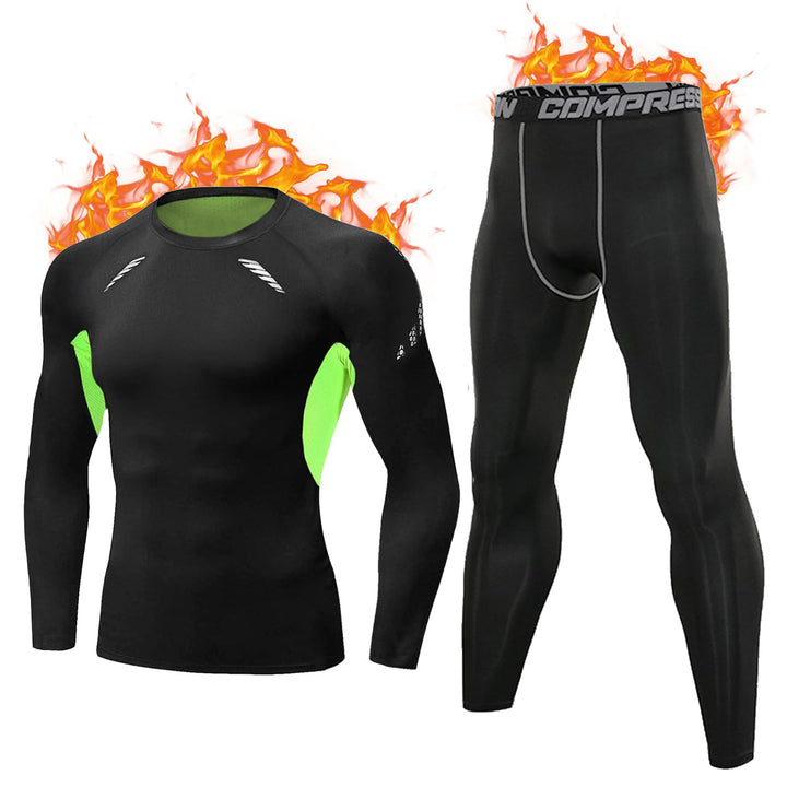Thermounterwäsche Herren Winter Thermo Unterwäsche Set Fussball Funktionsunterwäsche Innenfleece Ski