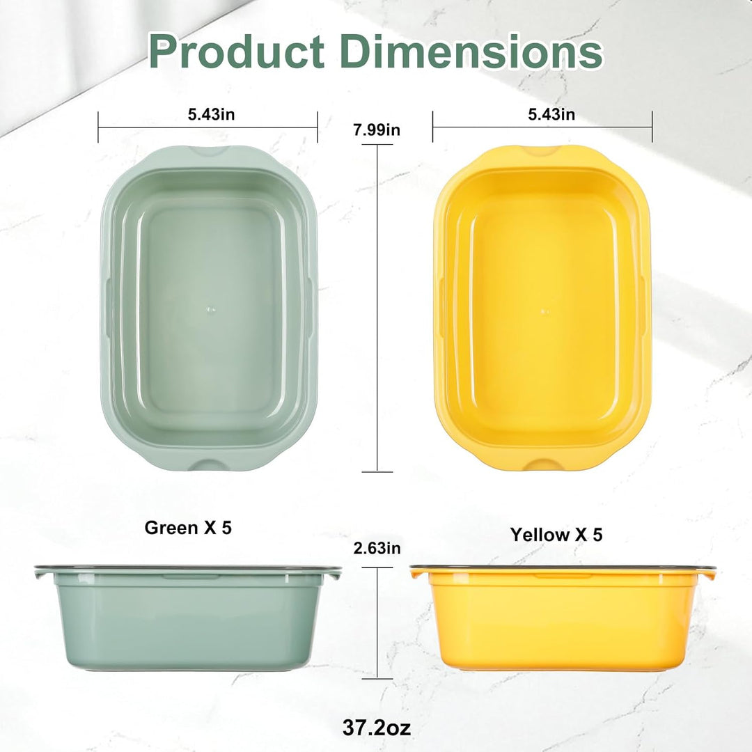 VINATO Frischhaltedosen mit Deckel 10er Set – 1100ml Gefrierdosen aus BPA-freiem PP, stapelbare Vorr