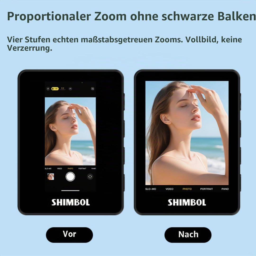 SHIMBOL CP5 Mini 2 Selfie Monitor Screen – Externes Display für Smartphone Rückkamera, 2.4" Vlog Scr