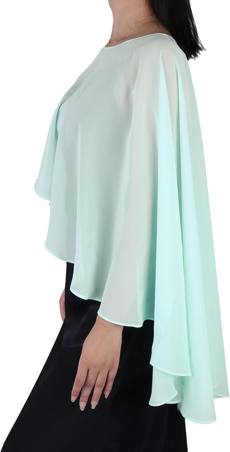 Ladiery Sheer Chiffon Capes Weiche Capelets für Frauen, leichte Tücher und Wraps für Abendpartykleid