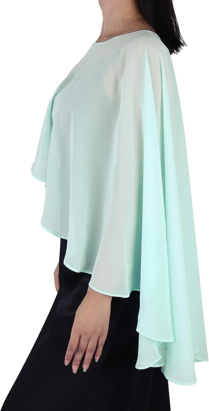 Ladiery Sheer Chiffon Capes Weiche Capelets für Frauen, leichte Tücher und Wraps für Abendpartykleid
