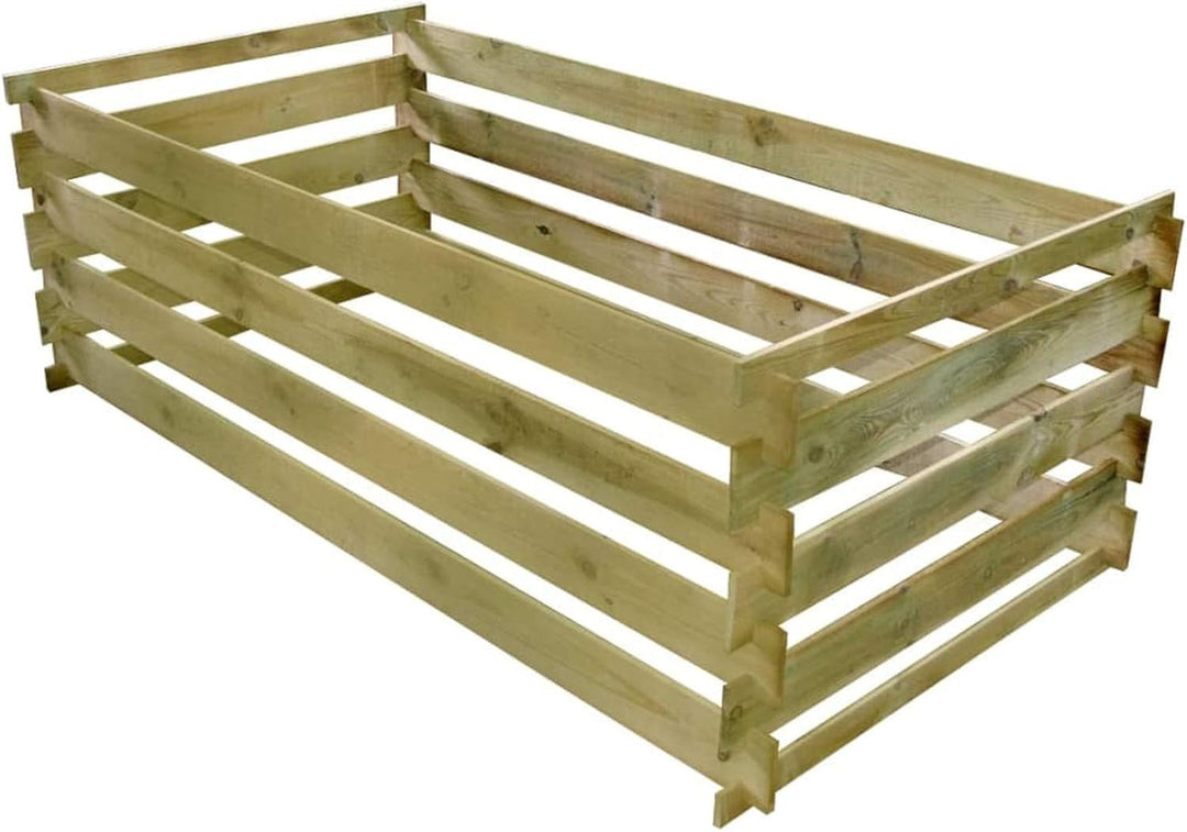 Tidyard Kompostbehälter Holzkomposter Kompost Steckkomposter Kiefernholz Imprägniert 160 x 80 x 58 c