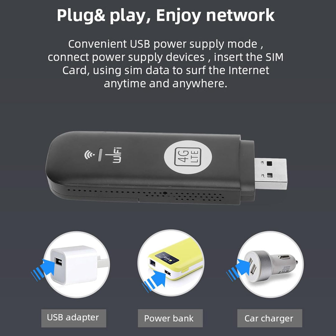 Ejoyous 4G LTE USB WiFi Hotspot Router, WLAN USB-Adapter, 150 Mbit/s, 8 Benutzer, Quad-Band, 4G/3G,