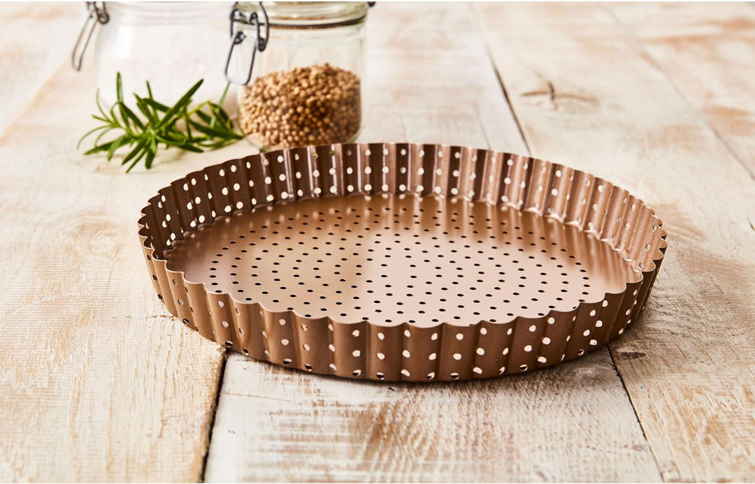 Birkmann, Laib &amp; Seele, perforierte Quiche-, Tarte- und Pizzaform, Ø 30 cm, Backform mit losem Hebeb