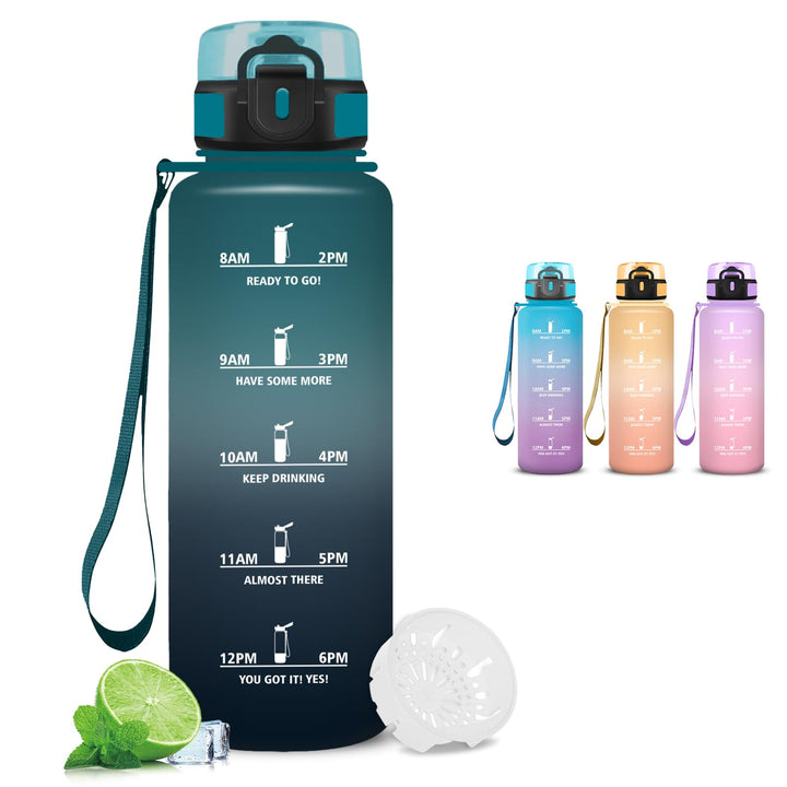 Trinkflasche- 1.5 liter- Trinkflasche Sport, Wasserflasche Auslaufsicher, mit Schlüsselband, Wasserf