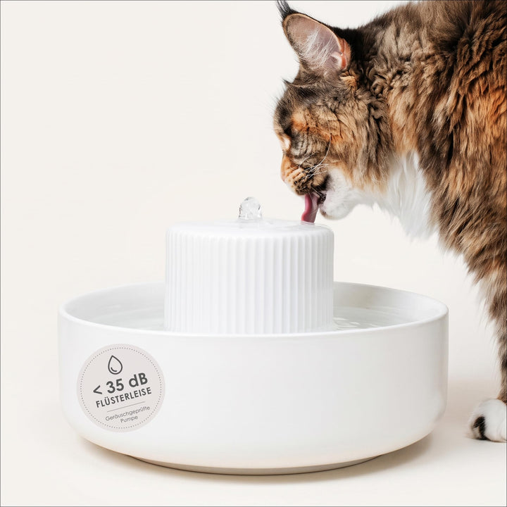LucyBalu® Trevi Trinkbrunnen für Katzen aus Keramik | Katzenbrunnen für Katzen | Katzentrinkbrunnen