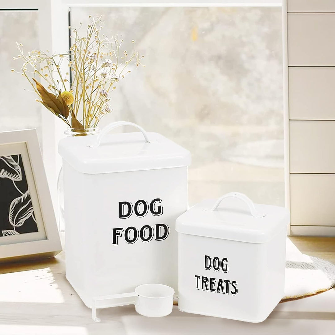 Pethiy Hundefutter und hundeleckerli behälter Set mit Schaufel –Beschichteter Kohlenstoffstahl – dic