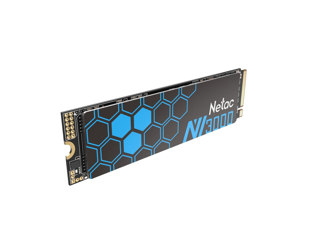 Netac M.2 SSD 500GB Intern - NVMe SSD - PCIE 3.0 M.2 2280 3300 MB/S für PC und Laptop, 3D Nand Schwa