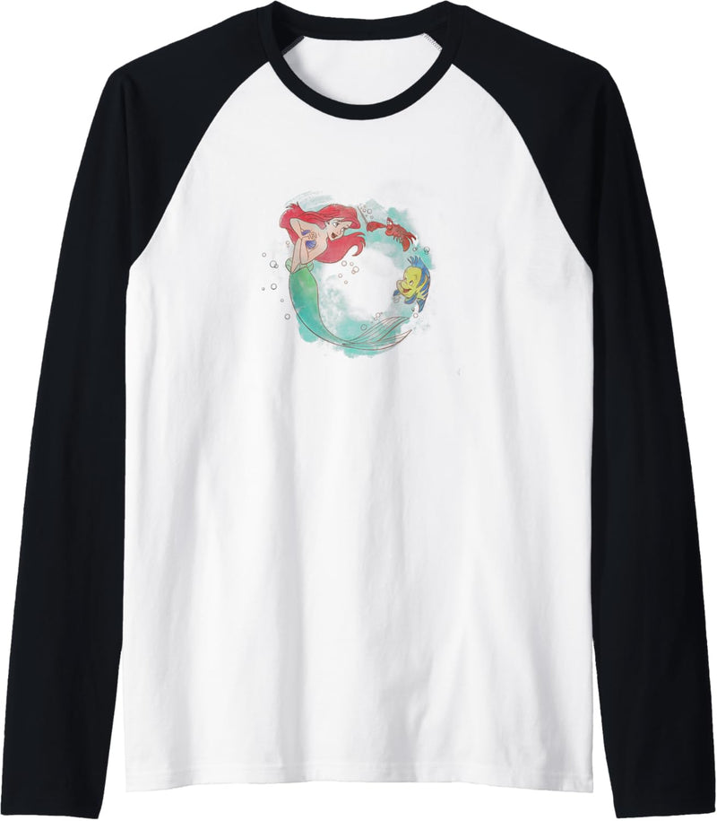 Disney The Little Mermaid Group Shot Singing Watercolor Raglan