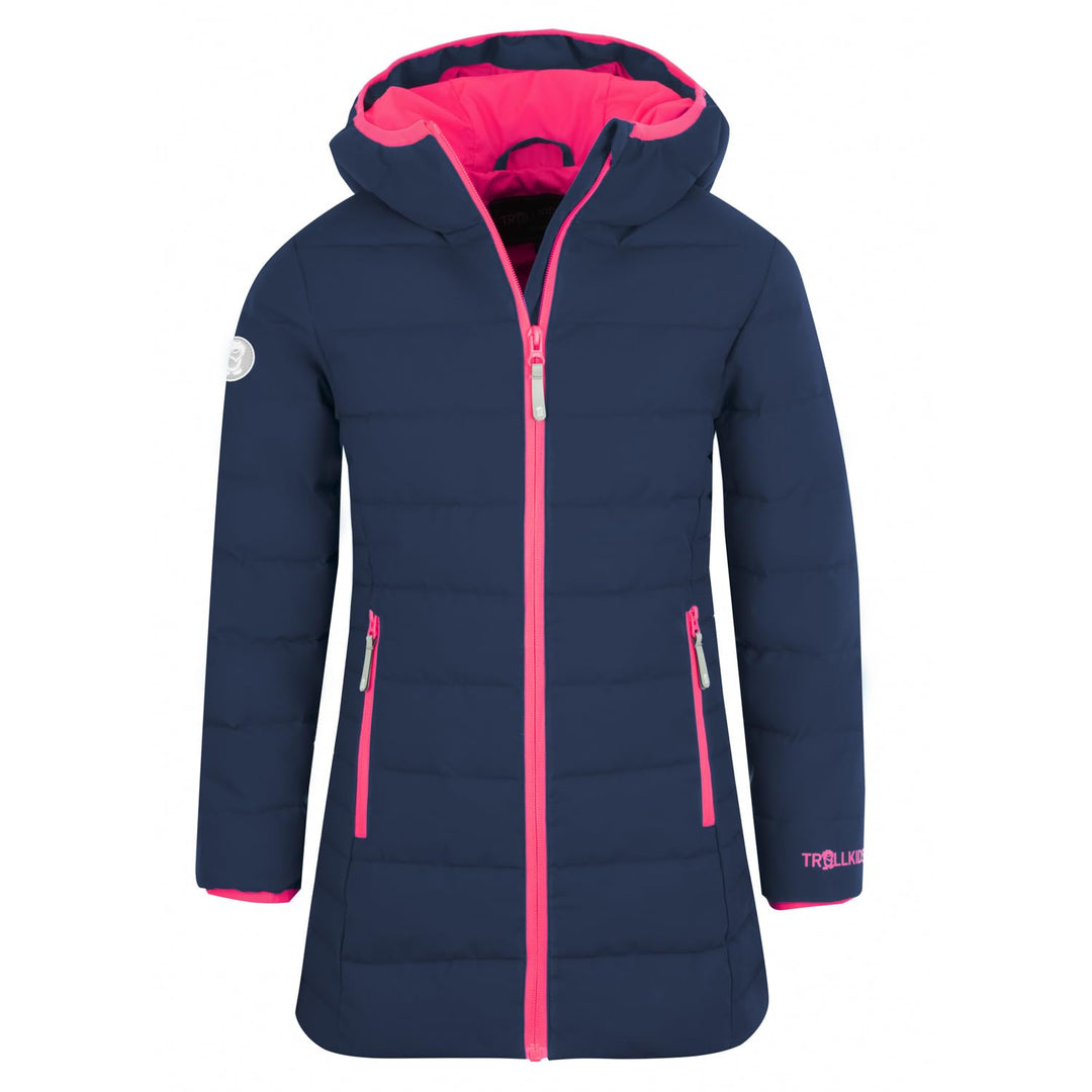 Trollkids Mädchen Wintermantel Winterjacke Stanavanger 92 Marineblau / Pink, 92 Marineblau / Pink