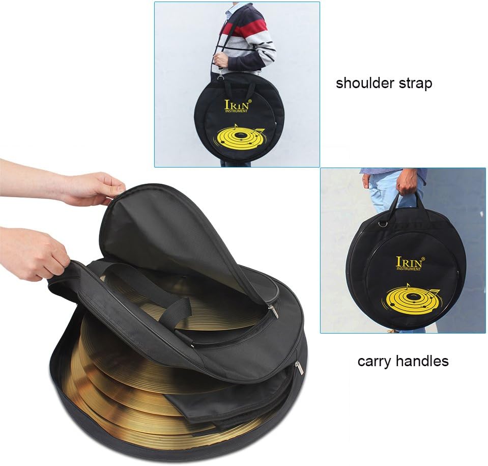 Dilwe 21 Zoll Tasche für Becken, herausnehmbare Teiler Schultergurt Oxford Tuch Cymbal Handtasche mi