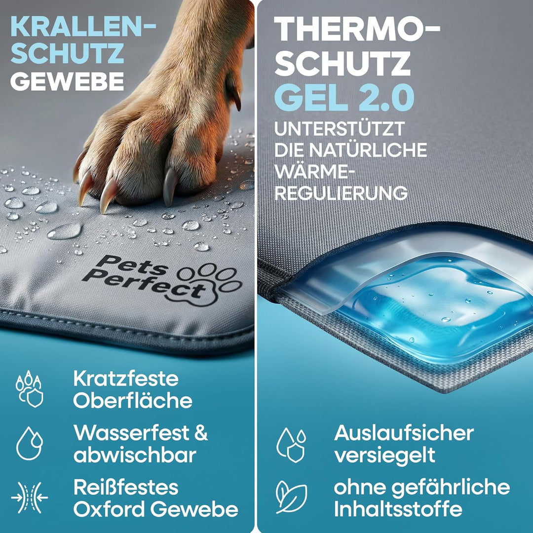 Kühlmatte für Hunde selbstkühlend - Hunde Kühlmatte mit 100% ungiftigem ThermoSchutz Gel - Kühlmatte