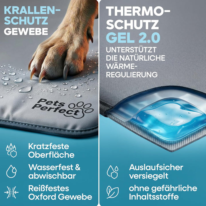 Kühlmatte für Hunde selbstkühlend - Hunde Kühlmatte mit 100% ungiftigem ThermoSchutz Gel - Kühlmatte