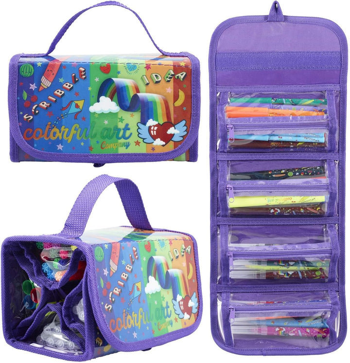 Duftstifte Set mit Mäppchen - Stifte Set für Kinder - Filzstifte mit Früchte Geruch - extra viel Pla
