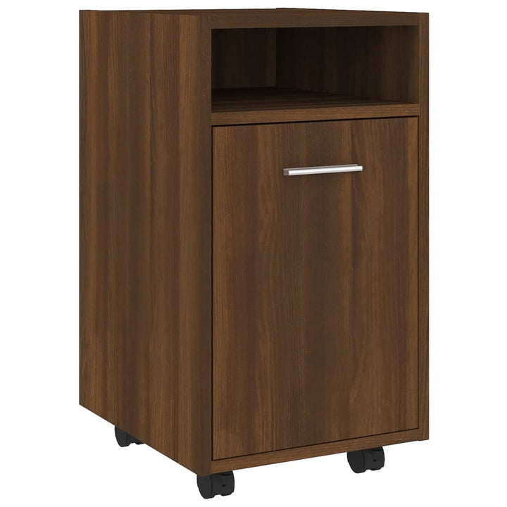 Nachttisch mit 2 Fächern, Beistellschrank mit Rollen, Kleiner Schrank, Büroschrank, Rollcontainer, B