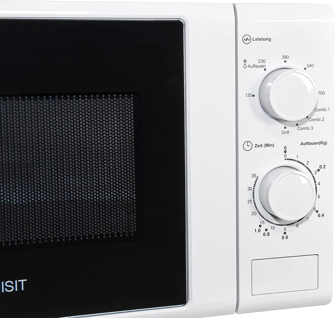 Exquisit® Mikrowelle 700 W, Grill mit 1000 W, 20 Liter, Drehteller 25,5 cm, modernes Design, lackier