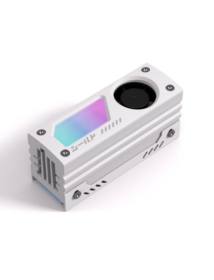 EZDIY-FAB Shield ARGB M.2 SSD-Kühler mit 20mm PWM-Lüfter, Premium-Aluminium-Design, 5V 3-Pin ARGB Sy
