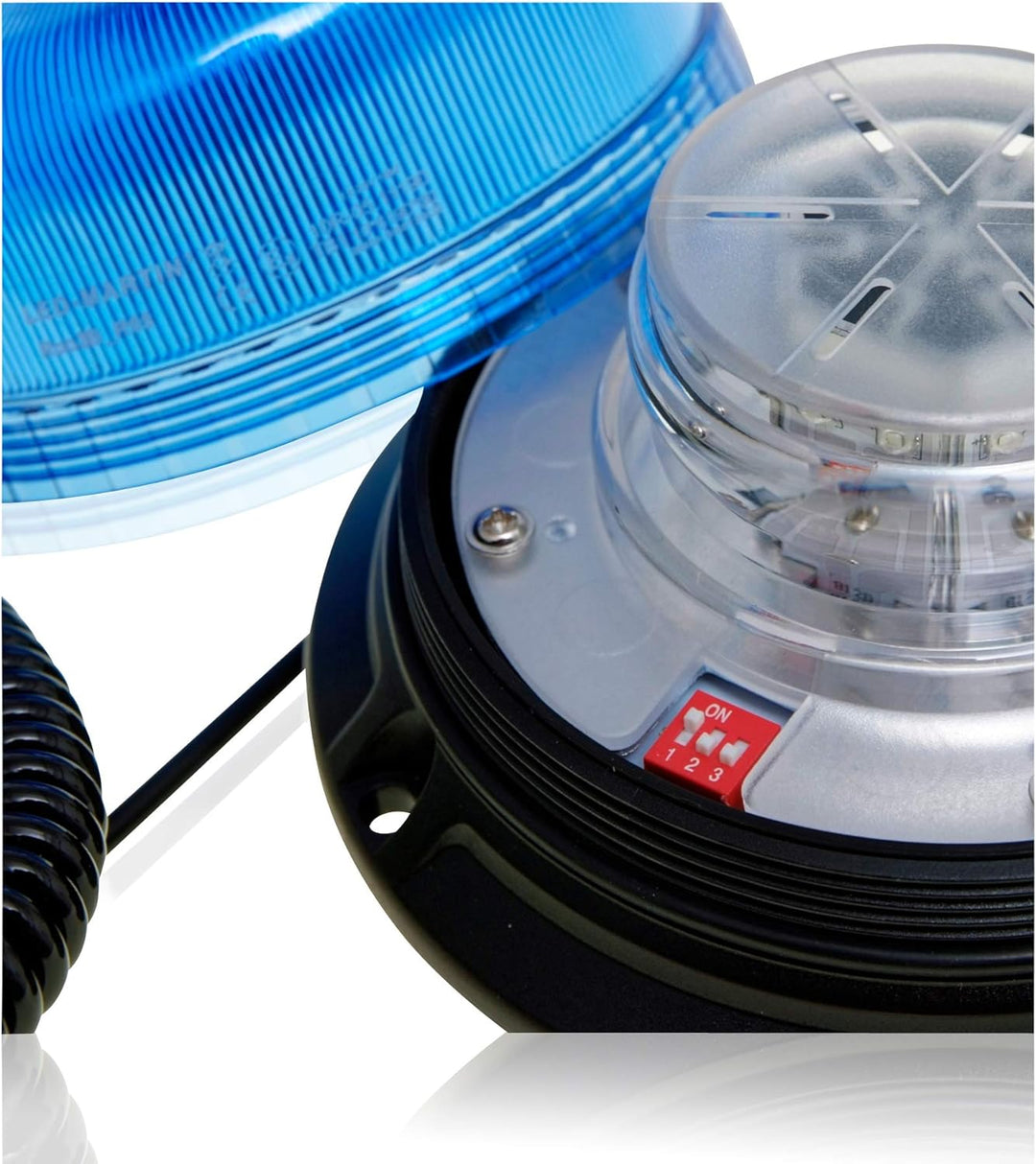 LED-MARTIN® Rundumleuchte XR20 ECO - 12V/24V- Blau - Magnetfuss - 3,5m Kabel - für Polizei, Feuerweh