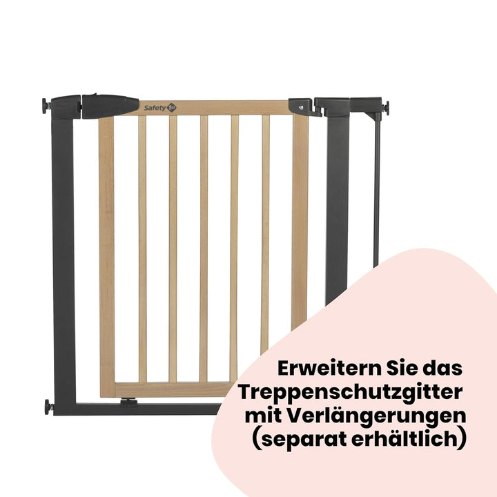 Safety 1st Simply Close Barrière de sécurité Enfant Bois, à Pression, 73-80 cm (Max. 94cm), sans vis