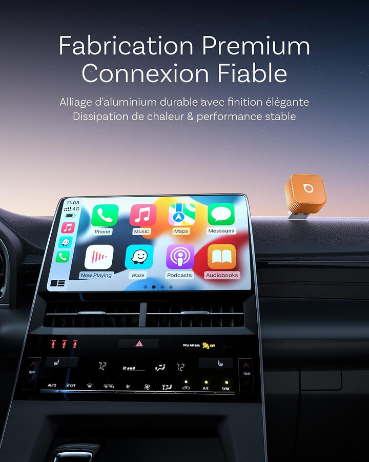OTTOCAST MINI 3.0 Slim 2026 Upgrade Wireless CarPlay Adapter, 2-in-1 für iPhone &amp; Android Auto, Wand