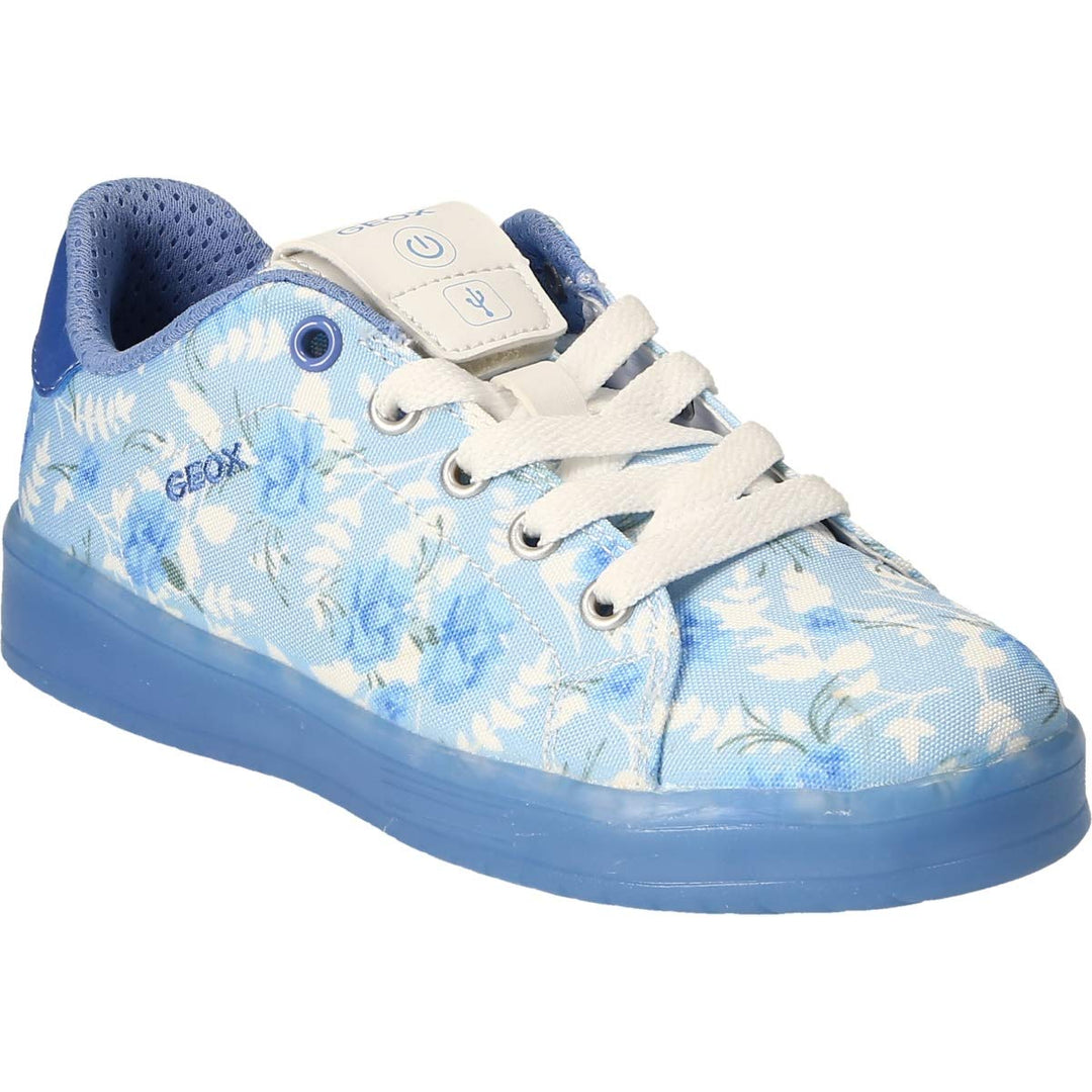 Geox Mädchen J Kommodor B Low-top Sneaker 34 EU Türkis Sky White, 34 EU Türkis Sky White