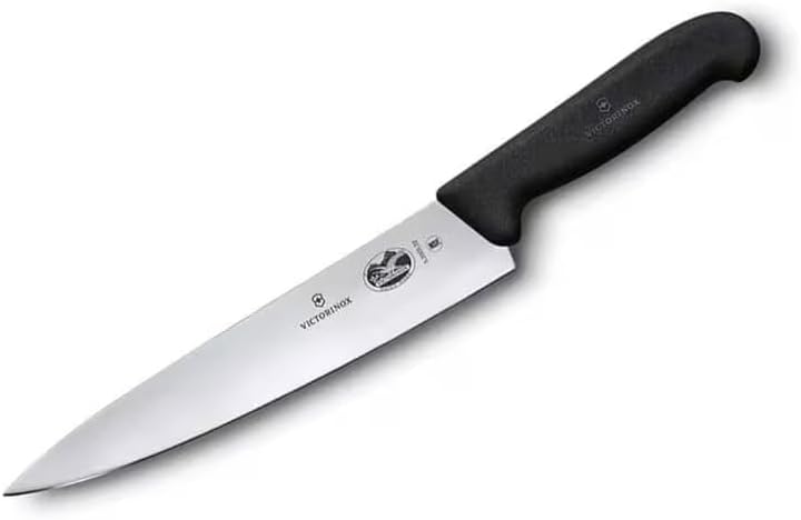 Victorinox Fibrox Kochmesser, Breites Universalmesser für Fleisch, Fisch, Gemüse und Kräuter, 22 cm,