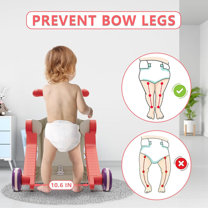 HYES 5 in 1 Lauflernwagen, Baby Spiel und Lauflernhilfe mit Musik und Abnehmbarem Spielboard, Laufwa