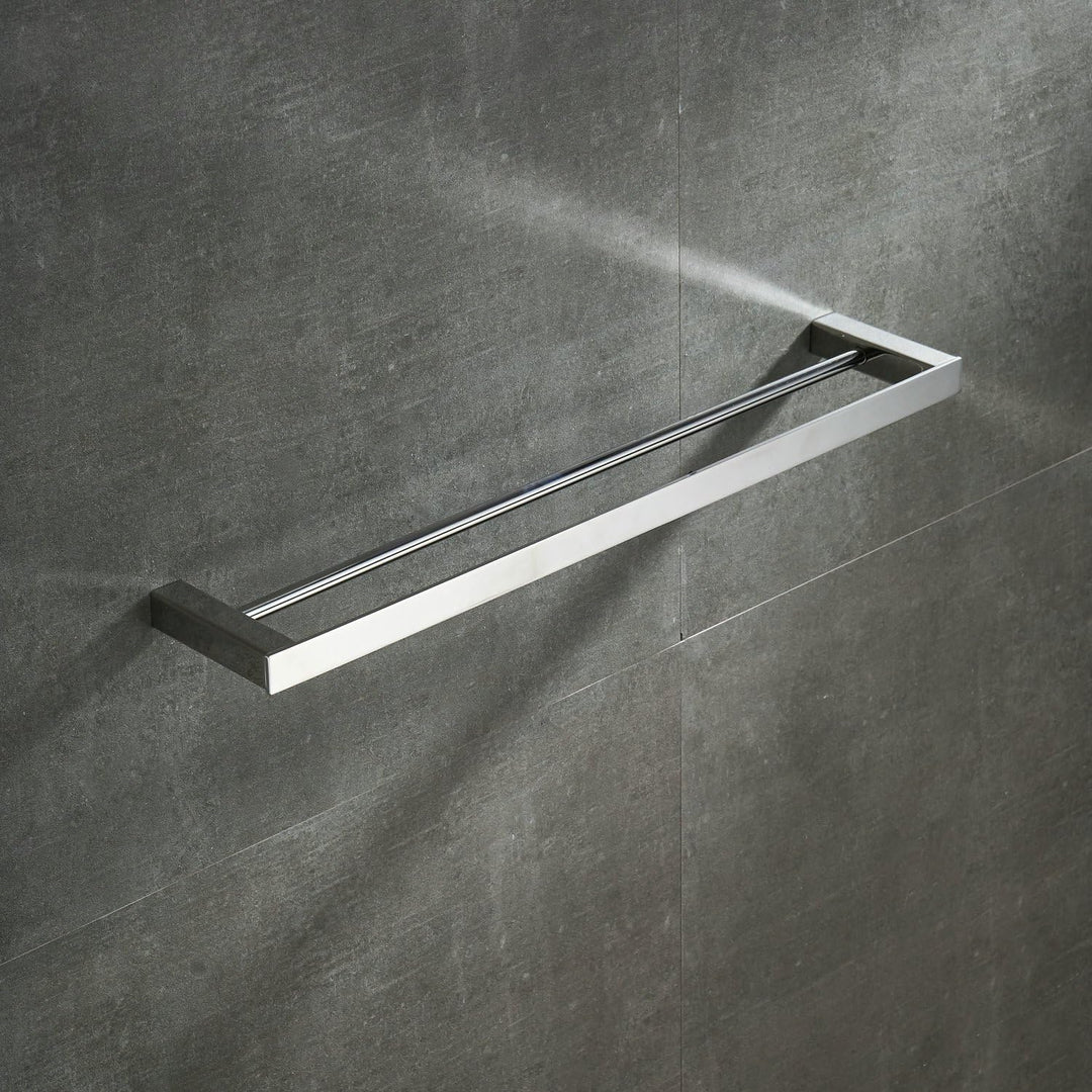 Beelee Badezimmer Toilette Doppelte 40cm Handtuchstange Wandhalterung, Edelstahl - Edelstahl, Polier