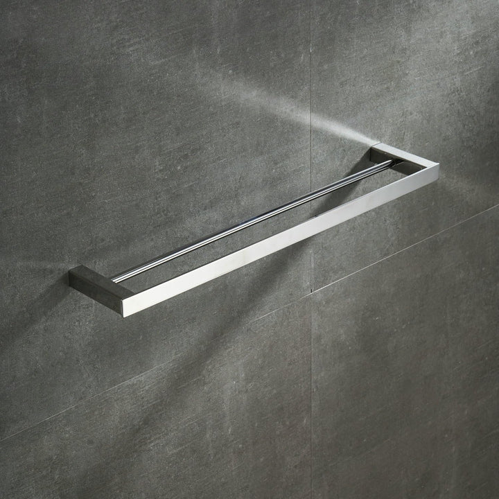 Beelee Badezimmer Toilette Doppelte 40cm Handtuchstange Wandhalterung, Edelstahl - Edelstahl, Polier
