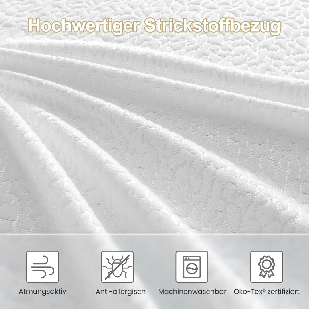 BedStory Topper 90x200cm, 7,5cm Zwei Härtegrade H3&H2 Gel Topper mit Abnehmbarem und Waschbarem Bezu
