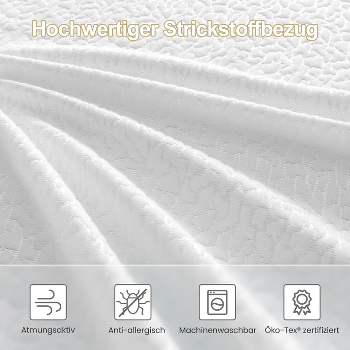 BedStory Topper 90x200cm, 7,5cm Zwei Härtegrade H3&H2 Gel Topper mit Abnehmbarem und Waschbarem Bezu