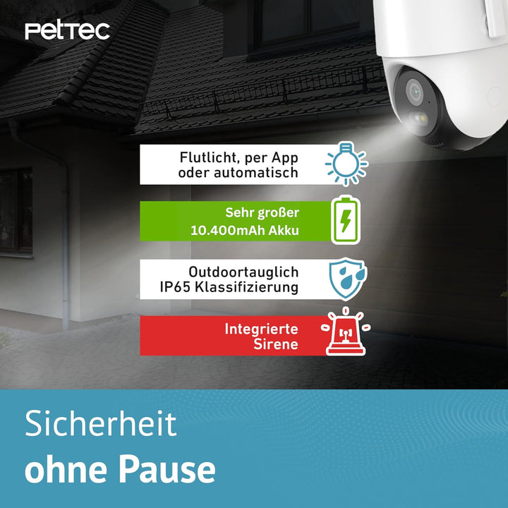 PetTec - Bundels aus Solar Panel für Überwachungskamera aussen und Pet Cam mit LTE - Solarmodul 4,4W