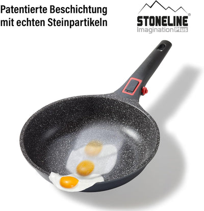 Stoneline Imagination PLUS Topf und Pfannenset, 8-teilig, mit Deckel und abnehmbarem Griff, Induktio