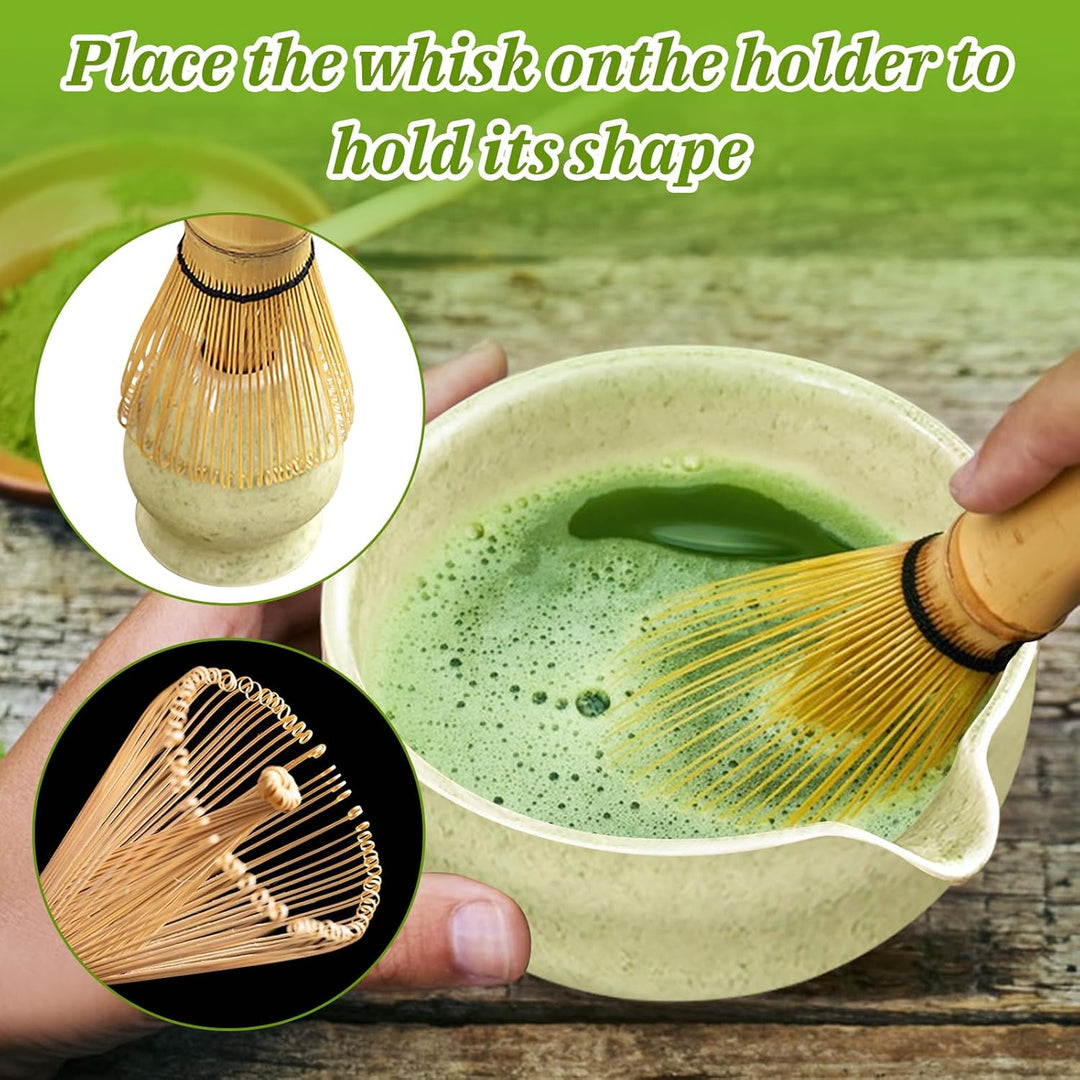 Matcha set, Japanisches Tee-Set, Matcha-Schale, Schaufel, Sieb, Matcha-Besenhalter, Matcha-Besenstän