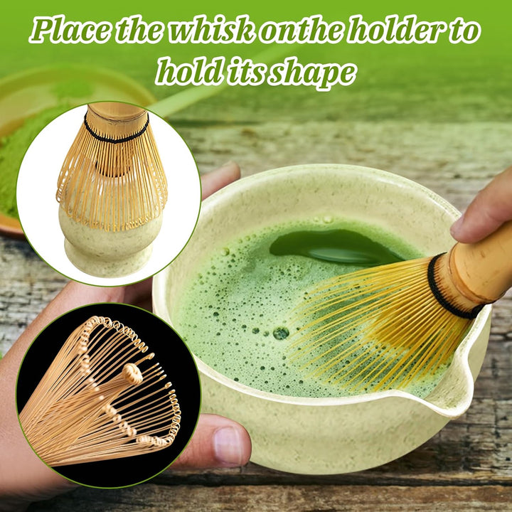 Matcha set, Japanisches Tee-Set, Matcha-Schale, Schaufel, Sieb, Matcha-Besenhalter, Matcha-Besenstän