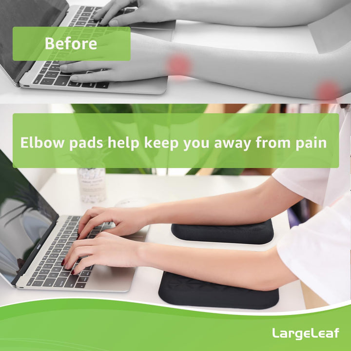 LargeLeaf Ergonomische Handgelenk- und Ellenbogenauflage für den Schreibtisch mit Memory-Schaum und