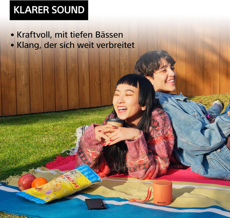 Sony SRS-XB100 - Kabelloser Bluetooth-Lautsprecher, tragbar, leicht, kompakt, Outdoor, Reise-Lautspr