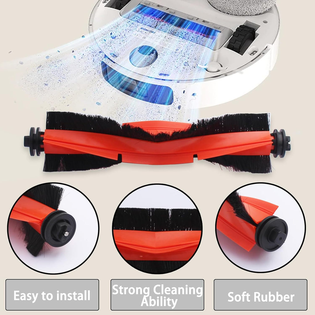 Geoviizon Zubehör für Xiaomi Robot Vacuum X10+,X20+ Saugroboter,1 Hauptbürste 4 Staubbeutel 4 Wischt