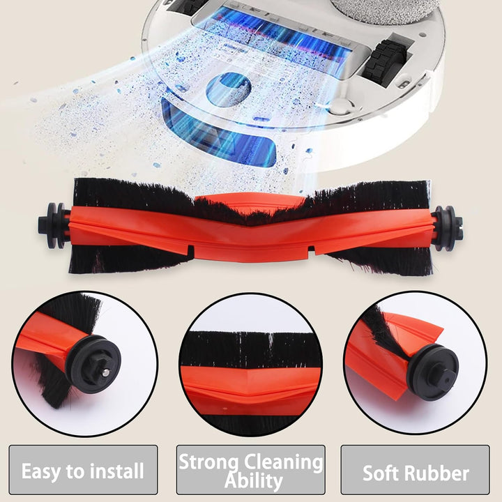 Geoviizon Zubehör für Xiaomi Robot Vacuum X10+,X20+ Saugroboter,1 Hauptbürste 4 Staubbeutel 4 Wischt