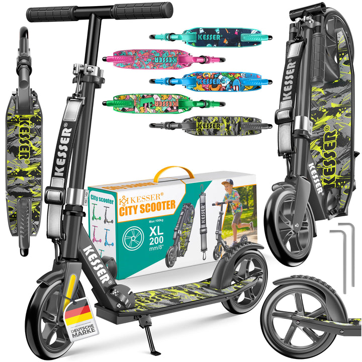 KESSER® Scooter Roller Kinderroller Cityroller Tretroller Kickroller klappbar höhenverstellbar, Kick