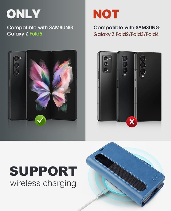 OCASE Aktualisierte Version Hülle Samsung Galaxy Z Fold 5 5G Handyhülle [mit S Pen Halter] [Vorderse