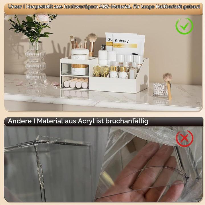 Subsky Make up Organizer mit Schubladen, Multifunktion Schminktisch Organizer Einfache Aufbewahrung