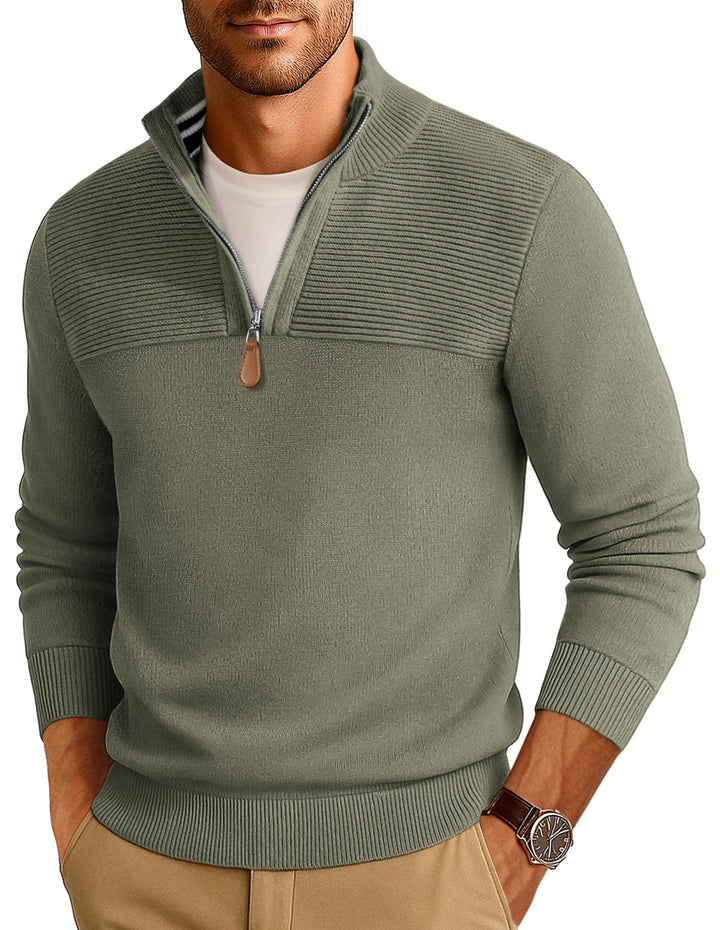 PJ PAUL JONES Troyer Pullover Herren mit Reissverschluss Arbeitspullover | Half Zip | Dicker | Stehk