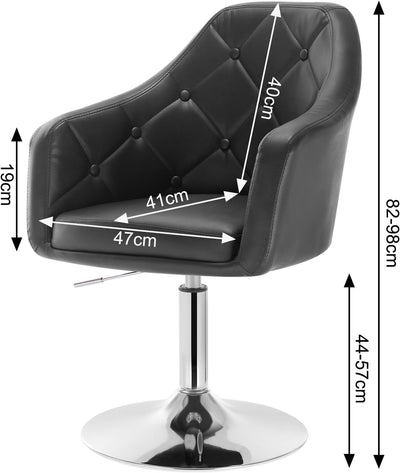 WOLTU® BH104sz 1x Barsessel Loungesessel, stufenlose Höhenverstellung, verchromter Stahl, Kunstleder