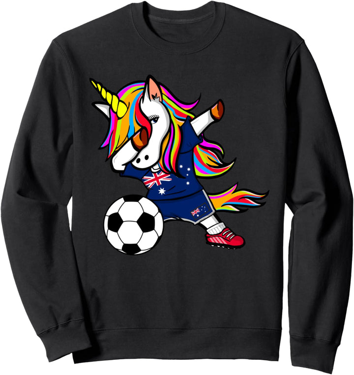 Dabbing Einhorn Australia Fussball - Australische Flagge Sweatshirt
