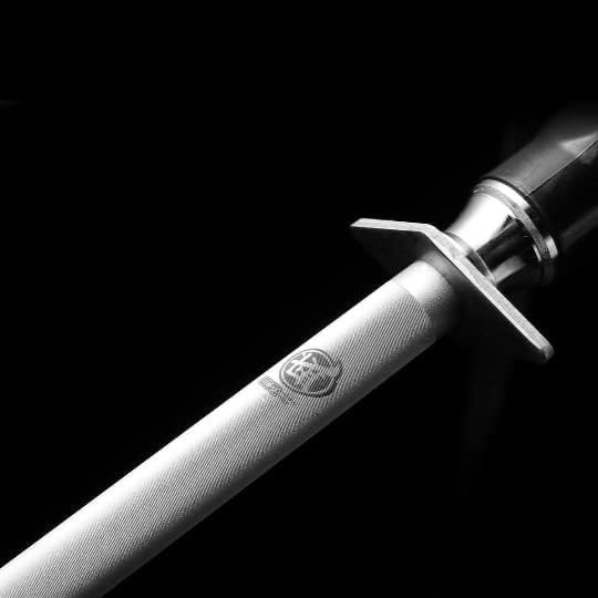 MITSUMOTO SAKARI 44 cm Runder Wetzstahl, Profi Wetzstein, Japanischer Kohlenstoffstahl Knife Sharpen